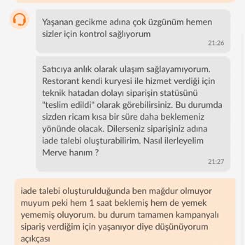 Teslim Edilmeyen Sipariş Yanlış Teslim Edildi Olarak Gösterildi
