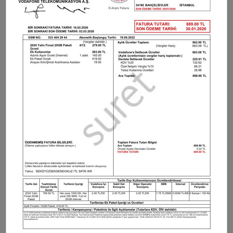 Uzun Süreli İnternet Kesintisi Nedeniyle Fatura İadesi Ve Ek Paket Ücretlerinin Karşılanması Talebi