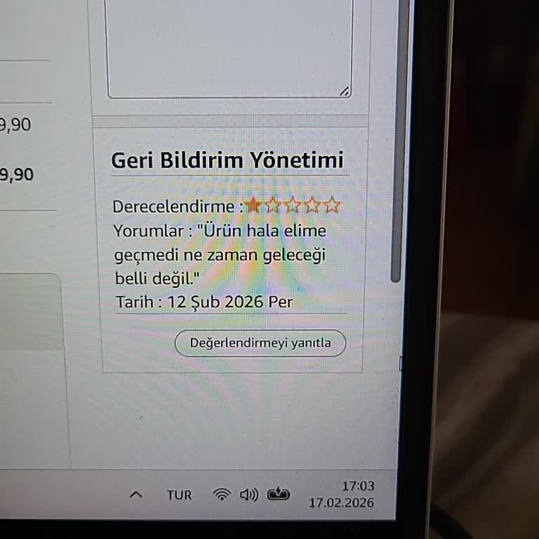 Kolay Gelsin Teslimat Gecikmesi Nedeniyle Haksız Olumsuz Değerlendirme İptali Talebi