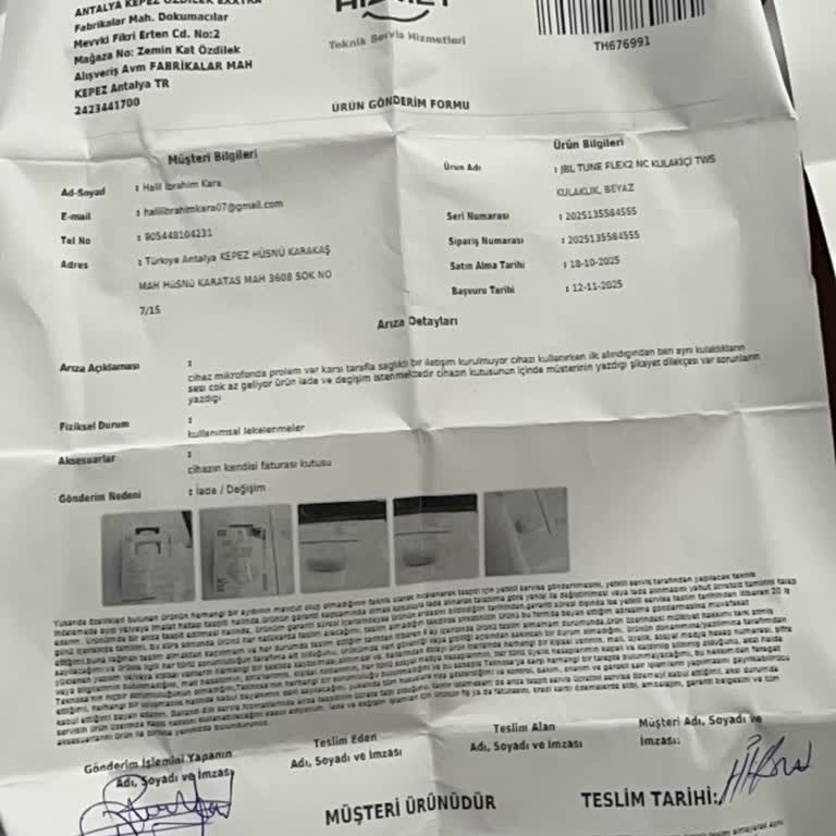 JBL Tune Flex 2 Kulaklıkta Telefon Görüşmesi Ses Bozukluğu Ve Garanti İade Reddi