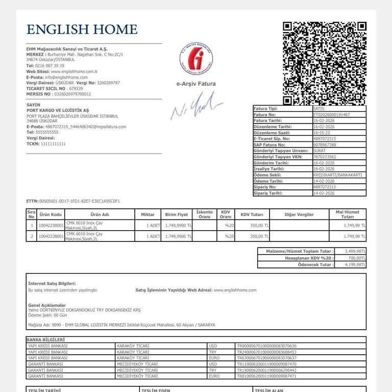 Kurumsal Fatura Kesilememesi Ve Hatalı Faturanın İptali Talebi