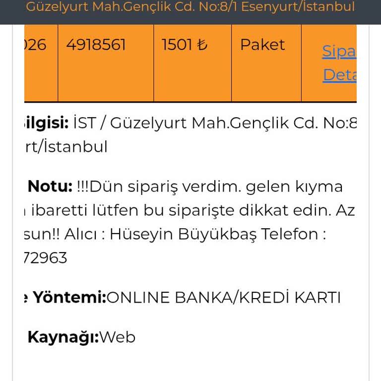 Teslim Edilmeyen Siparişin Ücret İadesi Yapılmadı