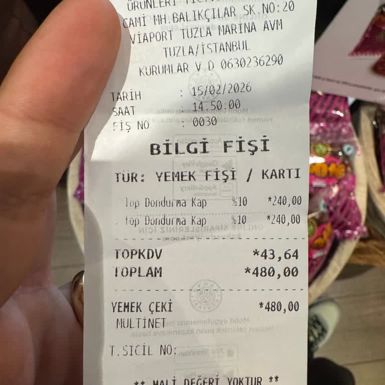 Tuzla Marina Kahve Dünyası’nda Hijyen İhlali Ve Dondurma Servisi Sorunu