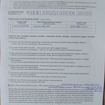 Kredi Kartımda Yetkisiz Media Markt İşlemi İptali Ve Güvenlik Önlemi Talebi
