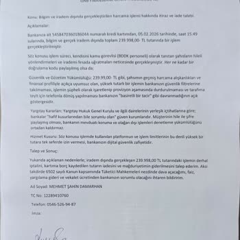 Kredi Kartımda Yetkisiz Media Markt İşlemi İptali Ve Güvenlik Önlemi Talebi