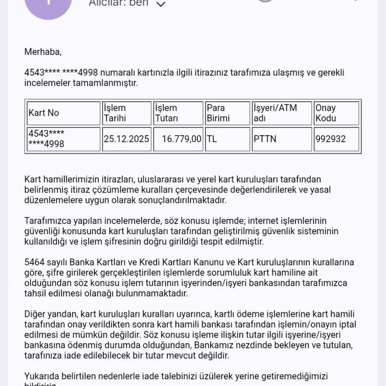 İş Bankası Harcama İtirazını Reddeder, Sorumluluğu Müşteriye Yükler