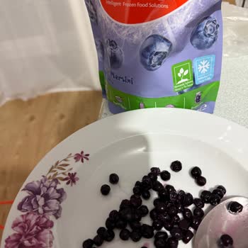 Ambalaj Görsellerine Uygun Olmayan Küçük Ve Büzülmüş Yaban Mersini Dondurması