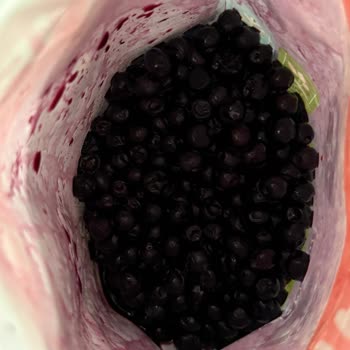 Ambalaj Görsellerine Uygun Olmayan Küçük Ve Büzülmüş Yaban Mersini Dondurması