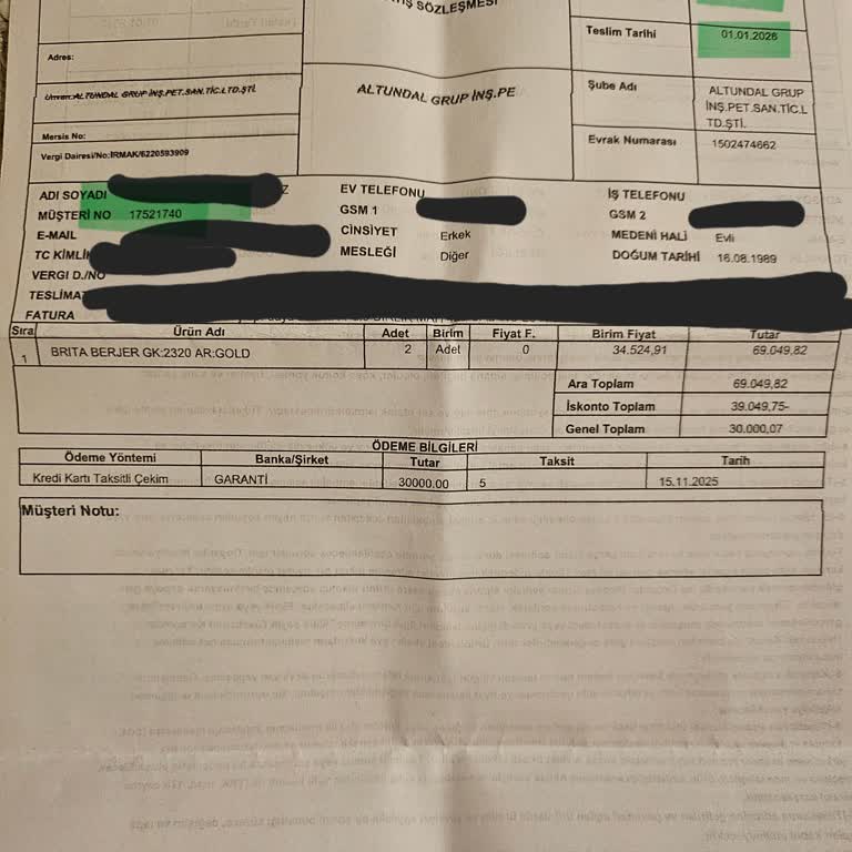 Doğtaş Mamak Şubesinde Brita Berjer Teslimatı Gecikti, İletişim Yok