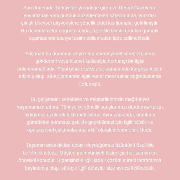 Zeyria Butik’tan Siparişim Gecikti, İletişim Yok Ve İade Bekliyorum