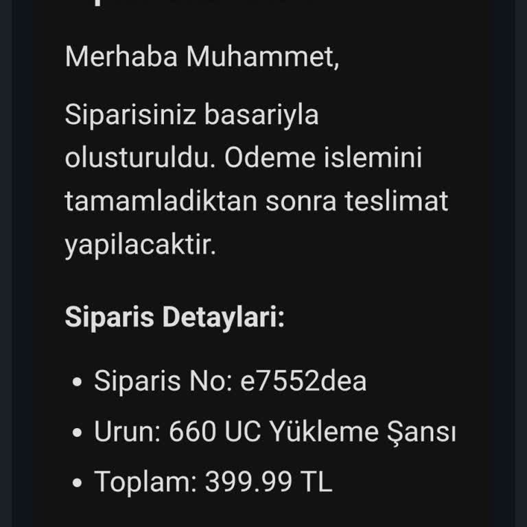 Midasbuy’da 660 UC Satın Aldım, 600 UC Eksik Ve İade Talep Ediyorum