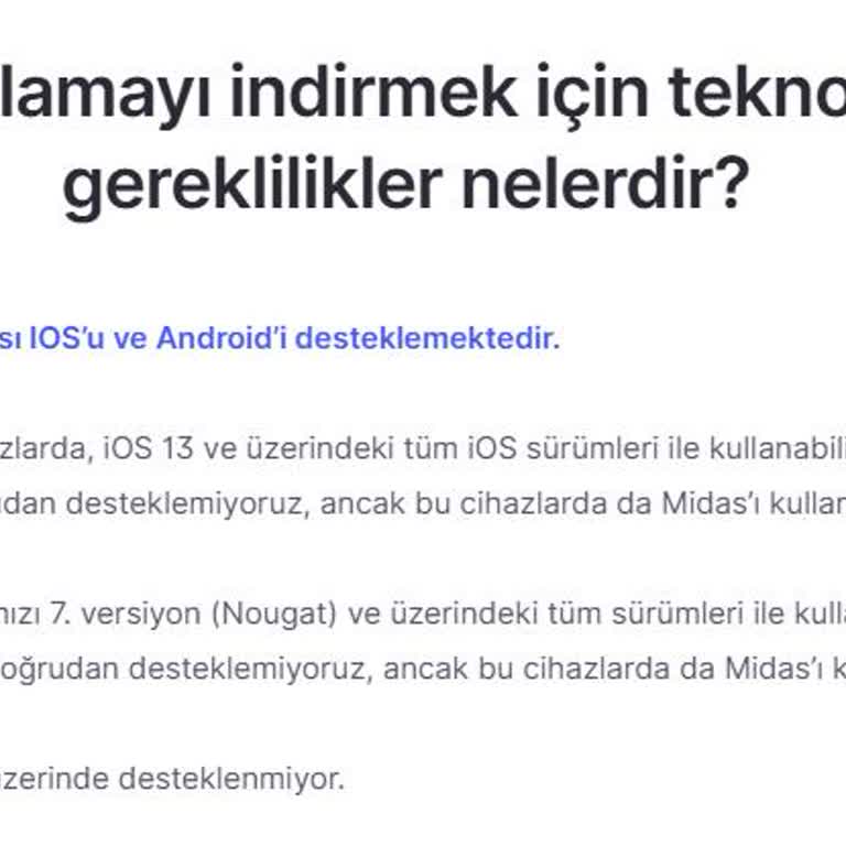Midas’ın Bilgisayar İçin Tam Fonksiyonlu Uygulama Eksikliği