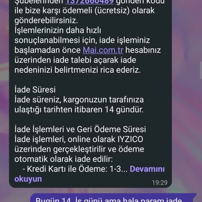 İade Onaylandı Ama 1.559,90 TL Hesaba Geçmedi