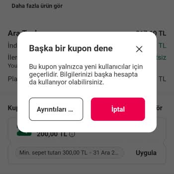 Kupon Kullanım Hatası Ve Uzun Süreli Çözüm Beklentisi