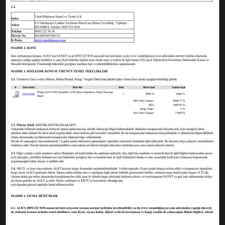 Philips Xu3110 Süpürge Performans Sorunu Ve Servis İade Reddi