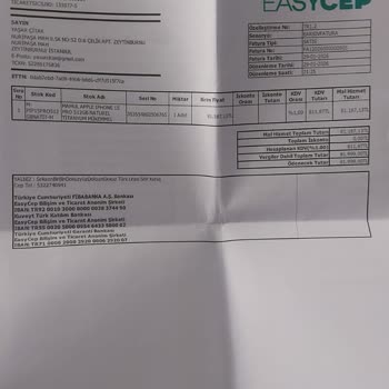 EasyCep'in Garanti Kapsamında Kullanıcı Hatası İddiası Ve Ekran Arızası Şikayeti