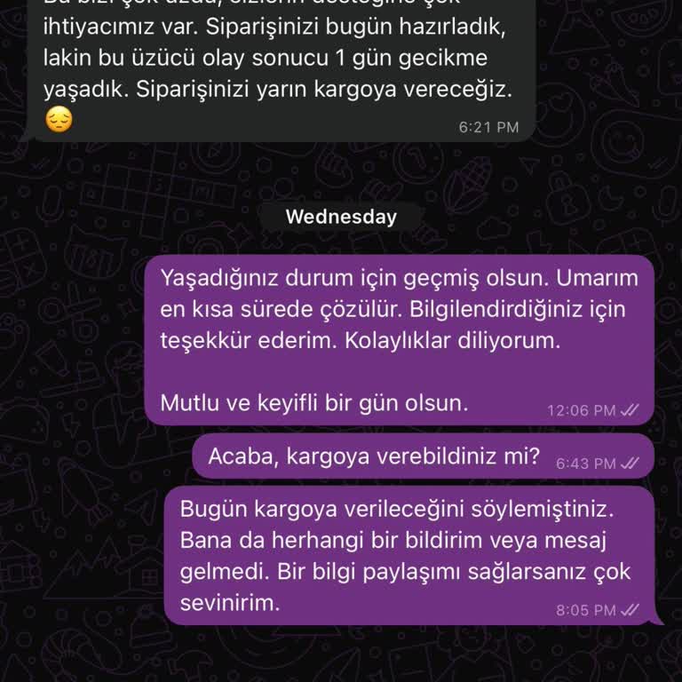 Kargo Takip Numarası Gönderilmediği İçin Sipariş İptali Ve İade Talebi
