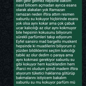 Sabunlu Su Kıvamında Gelen Parfümler İçin Tam İade Talebi