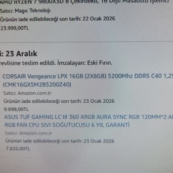 Arızalı Corsair DDR5 RAM İçin Amazon’dan Hızlı İade Ve Değişim Talebi
