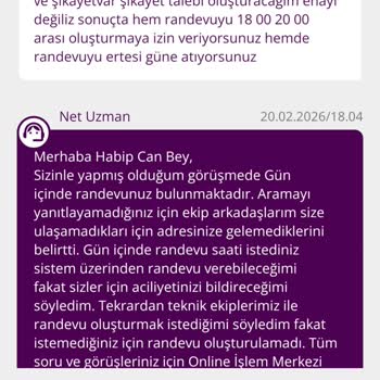 Randevu Saatlerine Uymayan TurkNet Ve Verilmeyen 1000 Mbps Hızından Şikayet