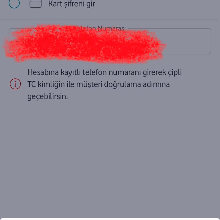 Vodafone Pay Şifre Unuttum İşleminde Kullanıcı Bulunamadı Hatası
