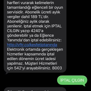 Vodafone’da İzinsiz Abonelik Ve İptal Edilmeyen Ücretlendirme Şikayeti