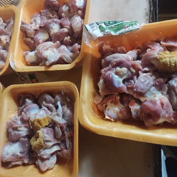 Yeşil Renkli Tavuk Taşlık Ve Çalışanların İlgisiz Cevabı