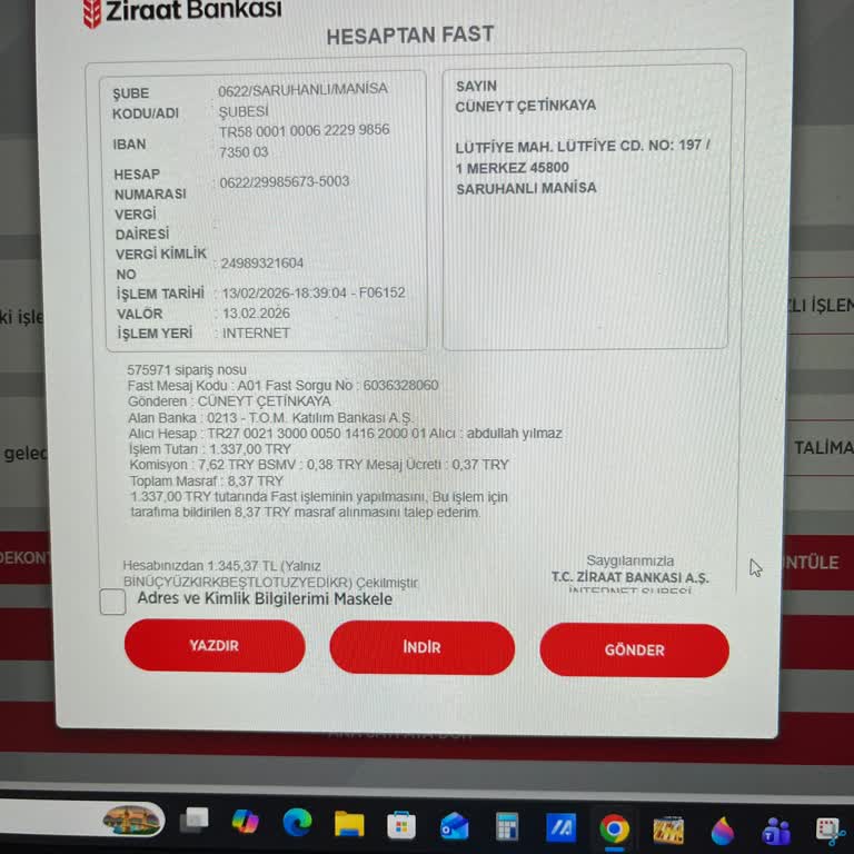 Ödenen 1337 TL İadesi Ve Siparişin Teslim Edilmemesi