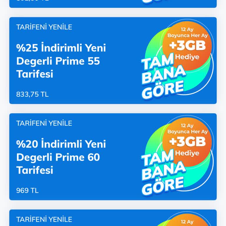 Değerli Prime Tarifesi İçin Makul Fiyat Teklifi Talebi
