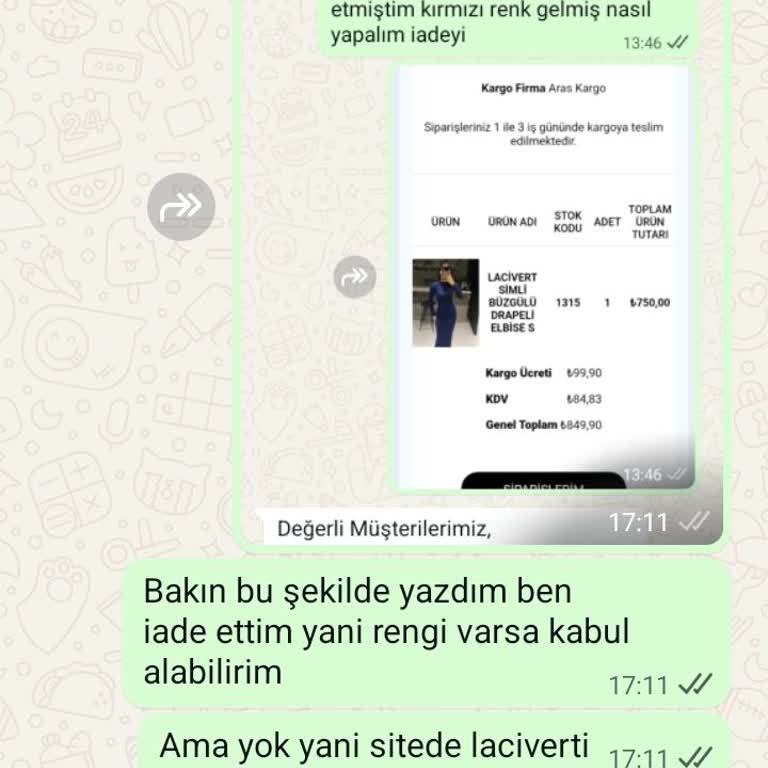 Yanlış Renk Gönderimi Ve İade Reddi