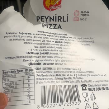 Şok Markette Şef Franzi Peynirli Pizza Çiğ Kaldı Ve Yanıtsız Şikayet