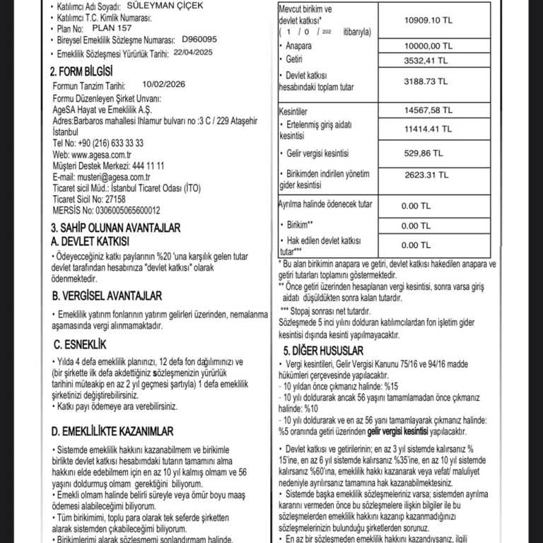 Agesa Bireysel Emeklilik Hesabımda Tüm Birikimim Kesildi Ve Geri Ödeme Yok