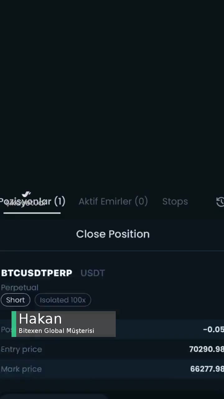Bitexen Global Kârda Olan İşlemimi Kapatmıyor! videonun kapak resmi