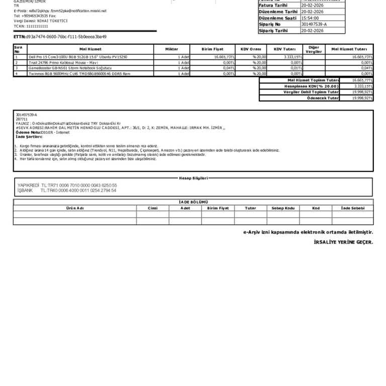 Stok Sorunu Gerekçesiyle Tek Taraflı Sipariş İptali Ve I5 İşlemcili Laptopun Teslim Edilmemesi