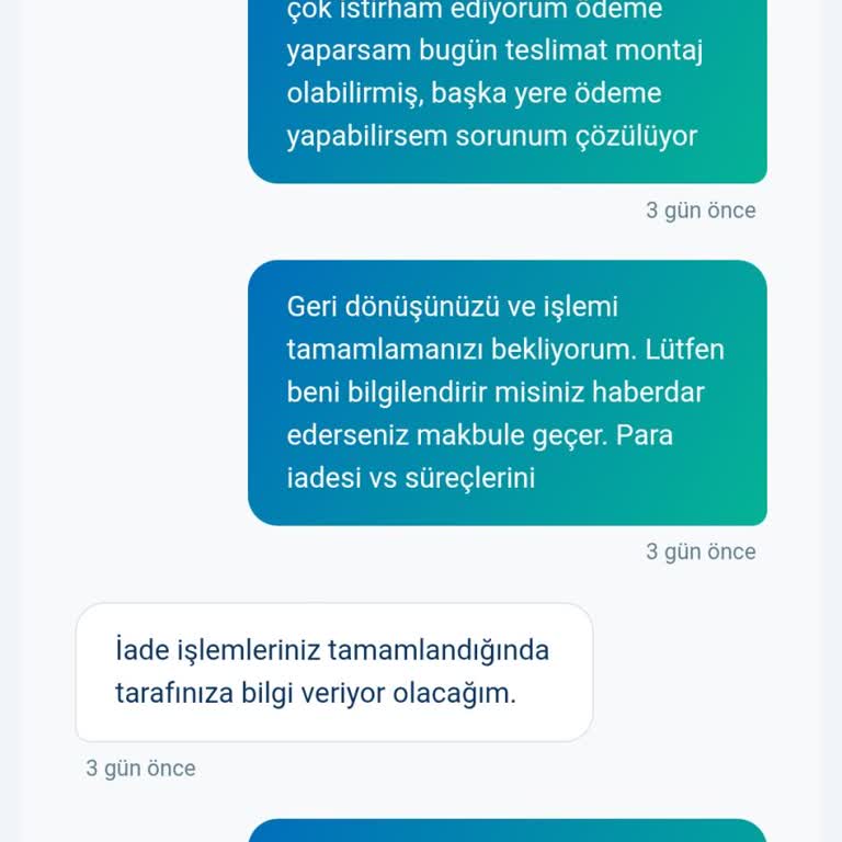 Acil Buzdolabı Siparişi Gönderilmedi Ve EFT İadesi Yapılmadı