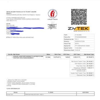 Eksik Kalan RAM Ürünüm İçin Geri Ödeme Ve Teslimat Talebi