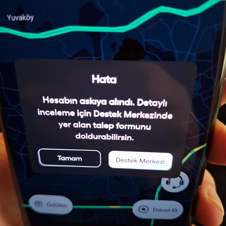 Martı'da Açıklama Olmadan Askıya Alınan Sürücü Hesabım