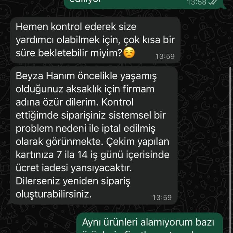 İndirimli Siparişimin Sistemsel Hata Nedeniyle İptal Edilmesi