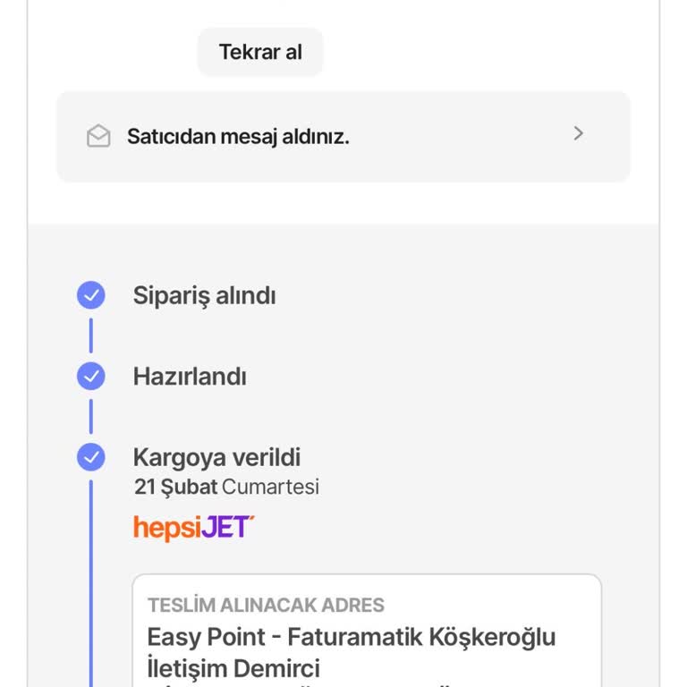 Hepsijet Kargo Teslimat Dışı Bölge Olarak Bilgilendirme Yapmadan İade Süreci Başlatması
