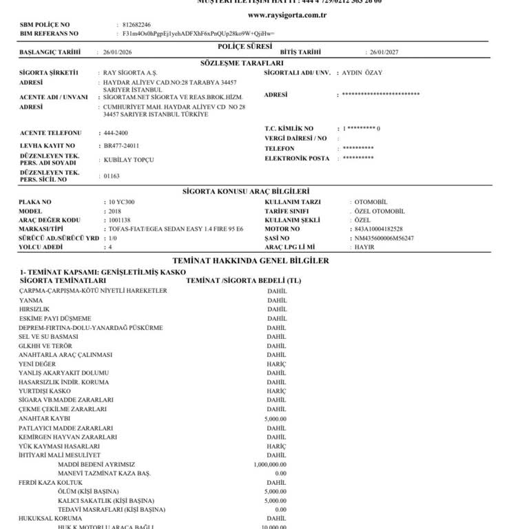 Aşırı Muafiyet Ve Cevapsız İletişim Nedeniyle Poliçe İptali Ve Prim İadesi Talebi