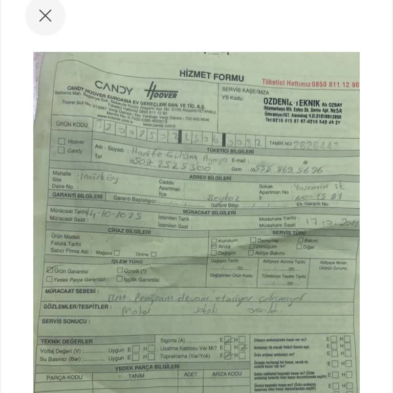 6 Ayda Çözülmeyen Çamaşır Makinesi Arızası Ve İlgisiz Servis
