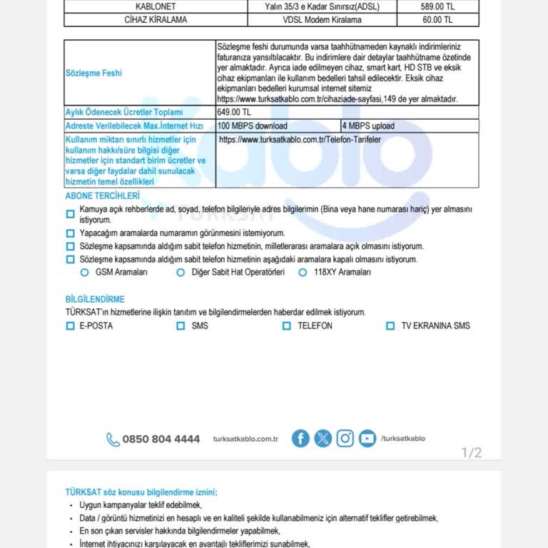 Kesintili İnternet Ve Aşırı Cayma Bedeli Talebi