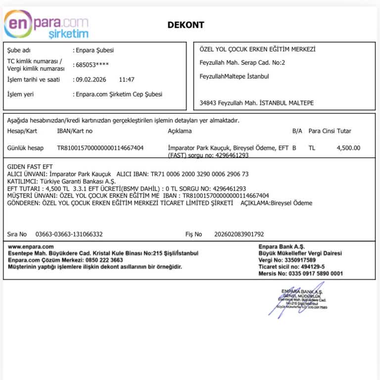 İmparator Park Kauçuk’tan Ödeme İadesi Ve Hizmet İhmali