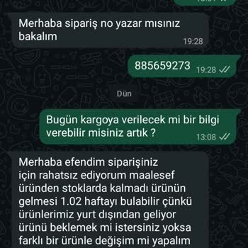 Stok Sorunu Nedeniyle Sipariş İptali Ve Tam İade Talebi
