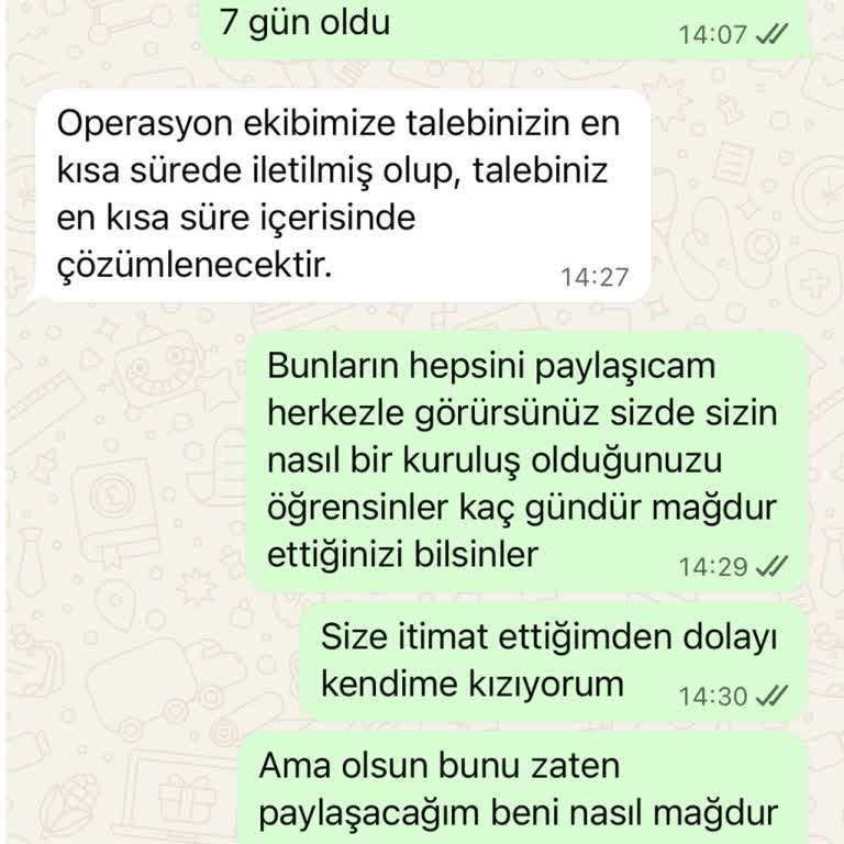 İptal Sonrası 7.000 TL İadesi Bekleniyor
