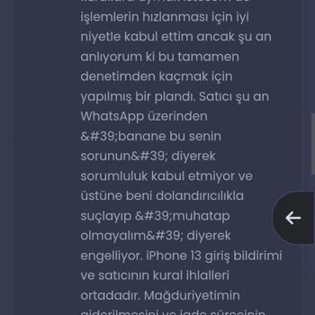 İtemsatis'te Satıcı Kusurlu Olmasına Rağmen 460 TL İadesi Reddi