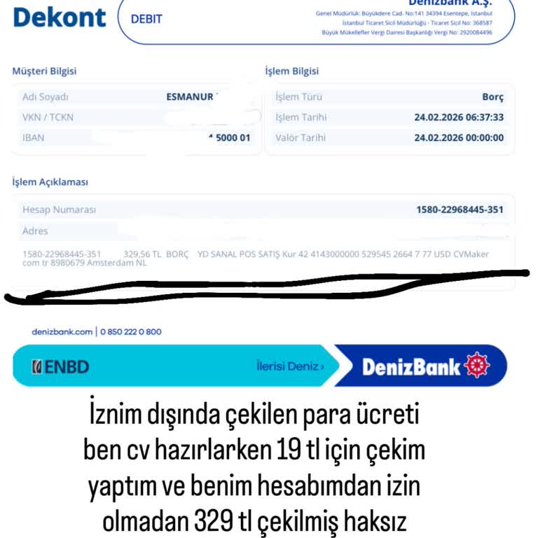 İzinsiz CV Marker Çekimi, Üyelik İptali Ve İade Talebi