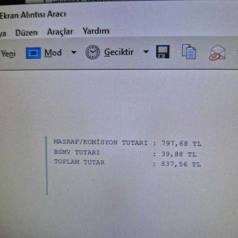 EFT Masrafı Bildirimsiz Kesildiği İçin İade Talebi