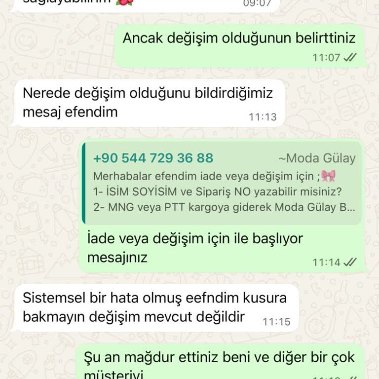 Moda Gülay’da Beden Değişimi Hakkı Reddedildi