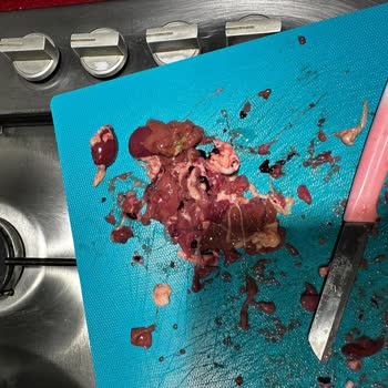 Bu Piliç Tavuk Ciğerinde İç Organlı Ve Patlamış Öd, Şirketin İlgisiz Yaklaşımı